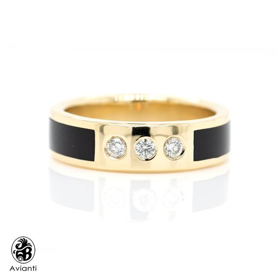 3/4 CT Black Onyx Engagement Ring, 14K Yellow Gold, US 10.50 - Walmart.com
