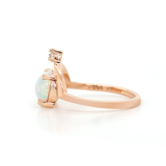 14k opal diamond ring