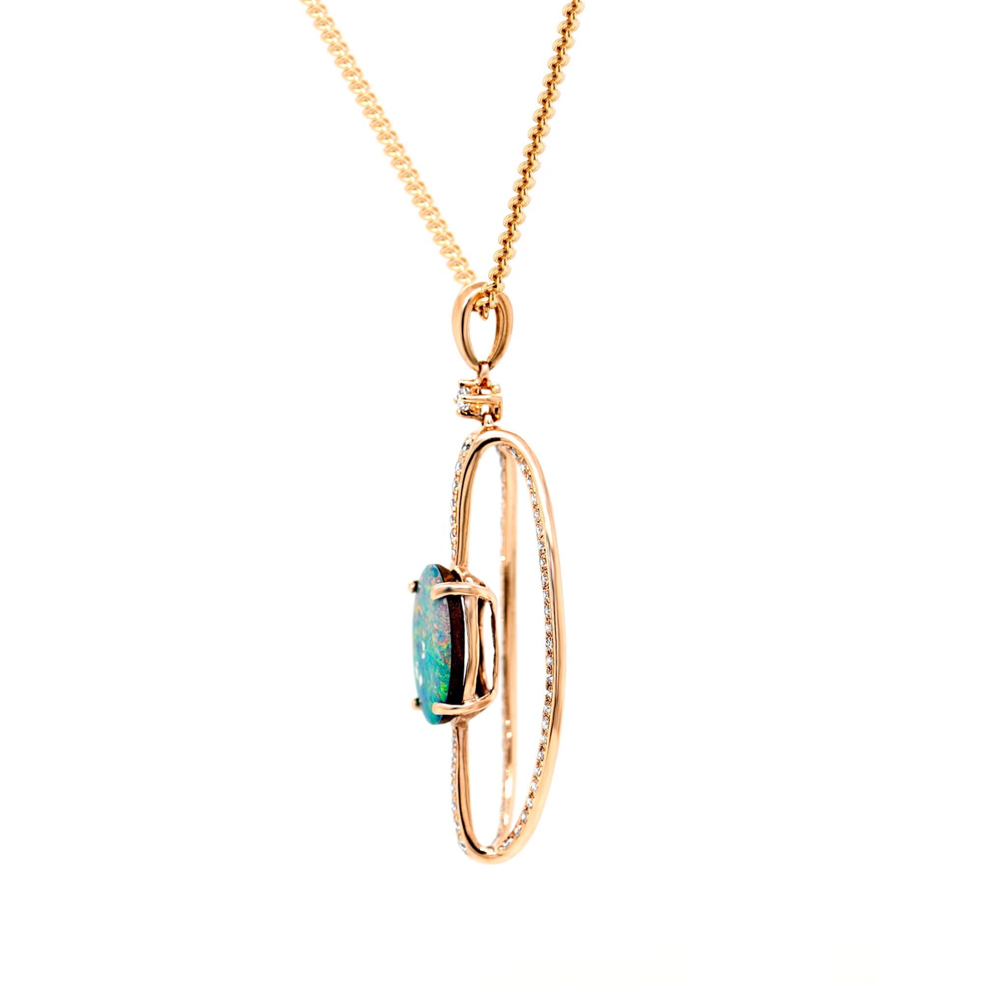 Rose Gold Emerald Cut Pendant Necklet